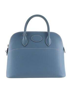 Hermes Bolide 35 2-Way Shoulder Veau Epsom Blue Jean Silver Handbag